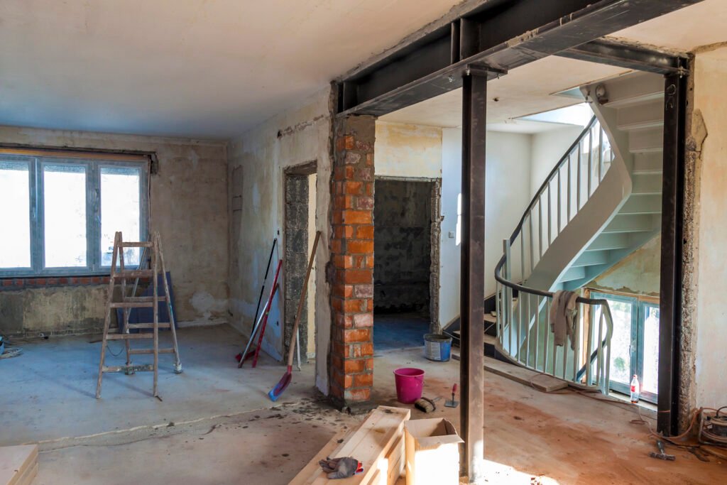 Interior of a house under construction